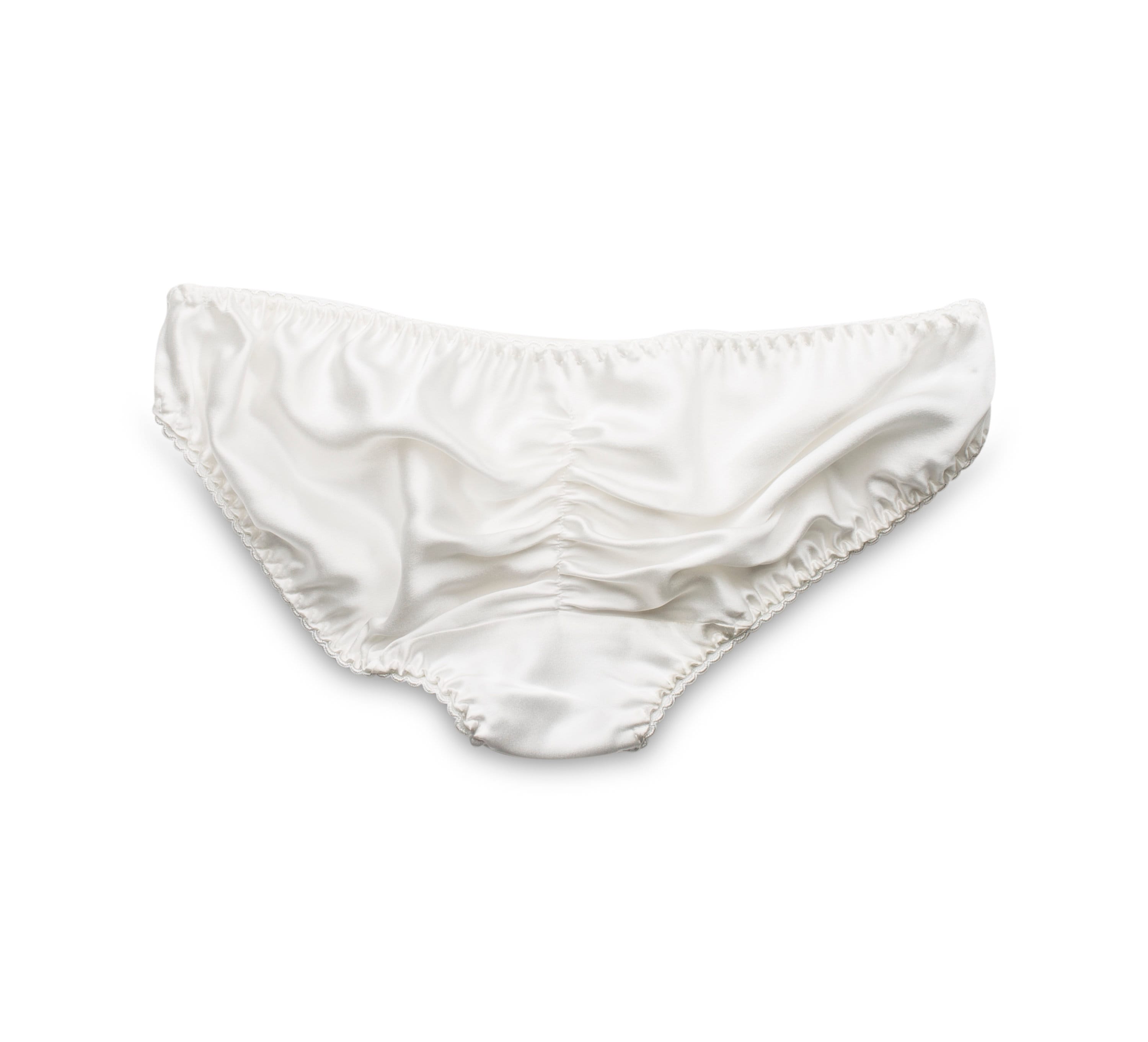 Silk Panties White Cream Lingerie Bridal Gift Cute Loungewear Bikini ...