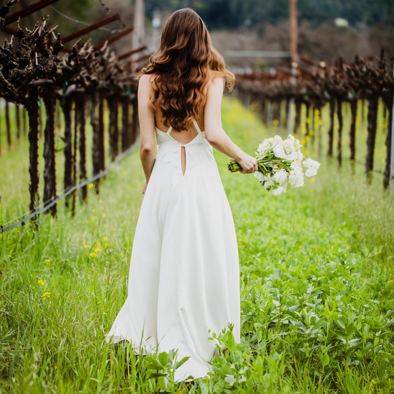 Silk Wedding Gown Bridal Hearts Lingerie Slip Springtime Wedding / JANUS Wedding Gown Alabaster image 4