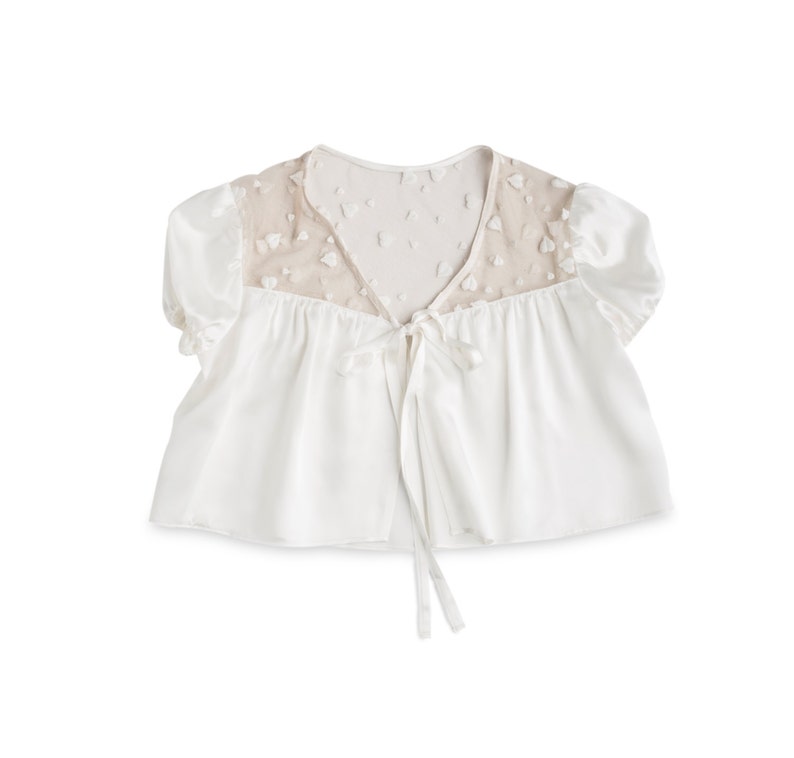 Bridal Lingerie Robe White Silk Vintage Bed Jacket / JANUS Bed - Etsy