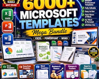 6000+ Microsoft Office Templates Bundle | Excel, Word & PowerPoint | Invoice, Sales Tracker, Budget, HR, Project and Reports