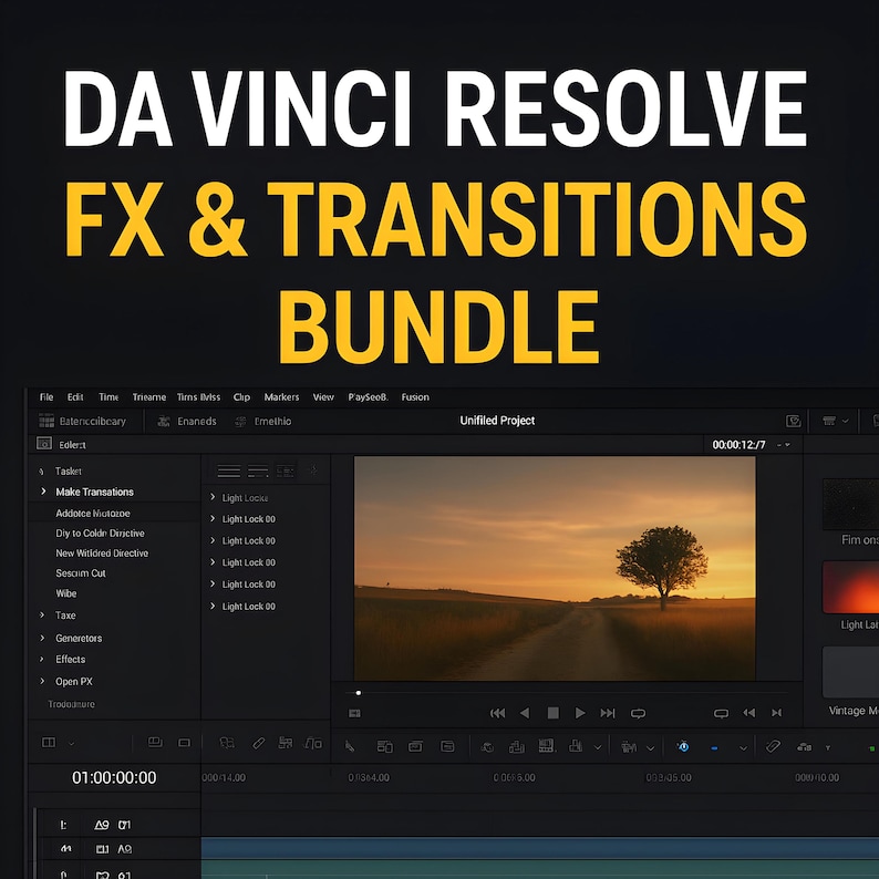 Premium FX-förinställningar för DaVinci Resolve | Paket med filmeffekter och övergångar | Filmlook Edition bild 9