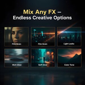 Premium FX-förinställningar för DaVinci Resolve | Paket med filmeffekter och övergångar | Filmlook Edition bild 4