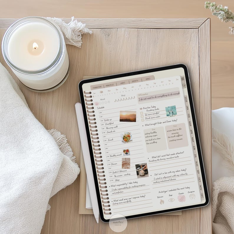 Digital Journal for Goodnotes Notability, Minimalist Planner, Simple Mindfulness - Daily Reflection Pages, Productivity, Habits, Goals image 9