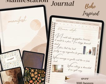 Manifestation Journal, Law Of Attraction Digital Journal, Manifesting Journal For GoodNotes, iPad Manifesting Workbook, Future Self