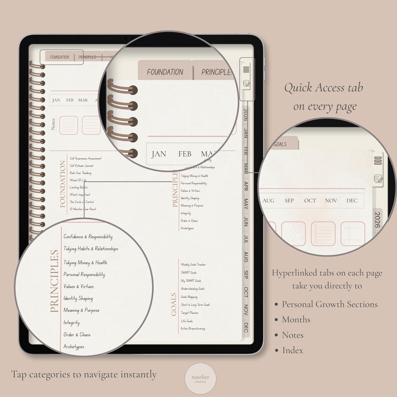 Digital Journal for Goodnotes Notability, Minimalist Planner, Simple Mindfulness - Daily Reflection Pages, Productivity, Habits, Goals image 2