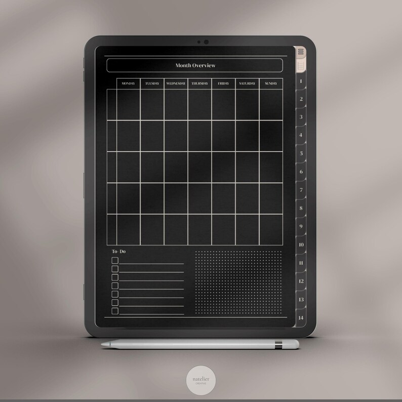 Dark Mode Digital Notebook, Hyperlinked Notebook for Goodnotes and ...