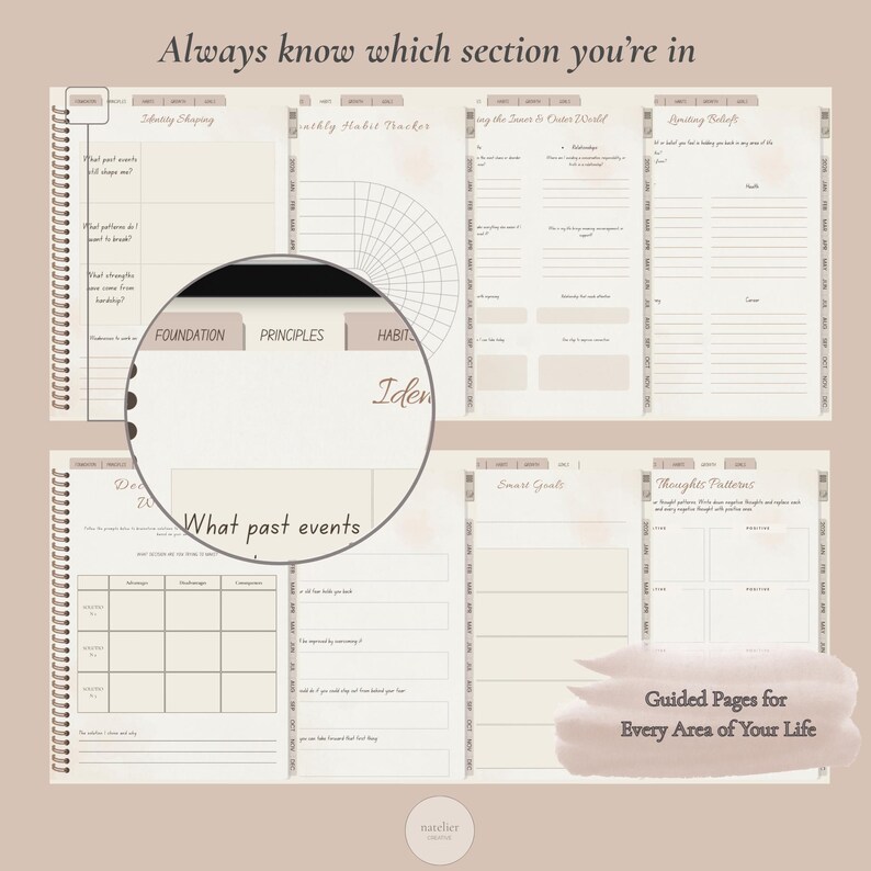 Digital Journal for Goodnotes Notability, Minimalist Planner, Simple Mindfulness - Daily Reflection Pages, Productivity, Habits, Goals image 7