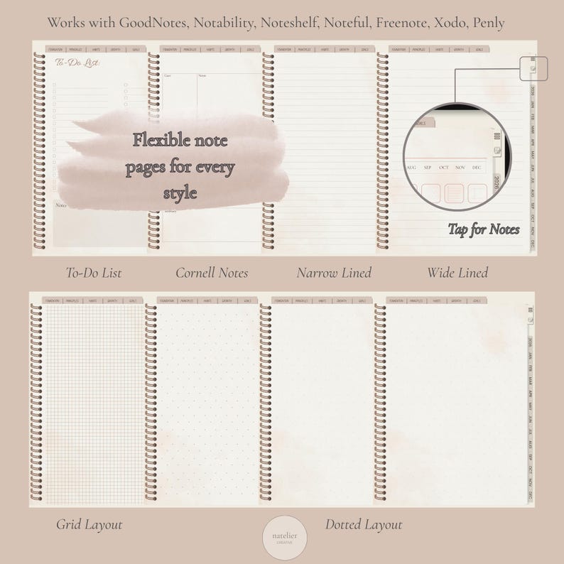 Digital Journal for Goodnotes Notability, Minimalist Planner, Simple Mindfulness - Daily Reflection Pages, Productivity, Habits, Goals image 10