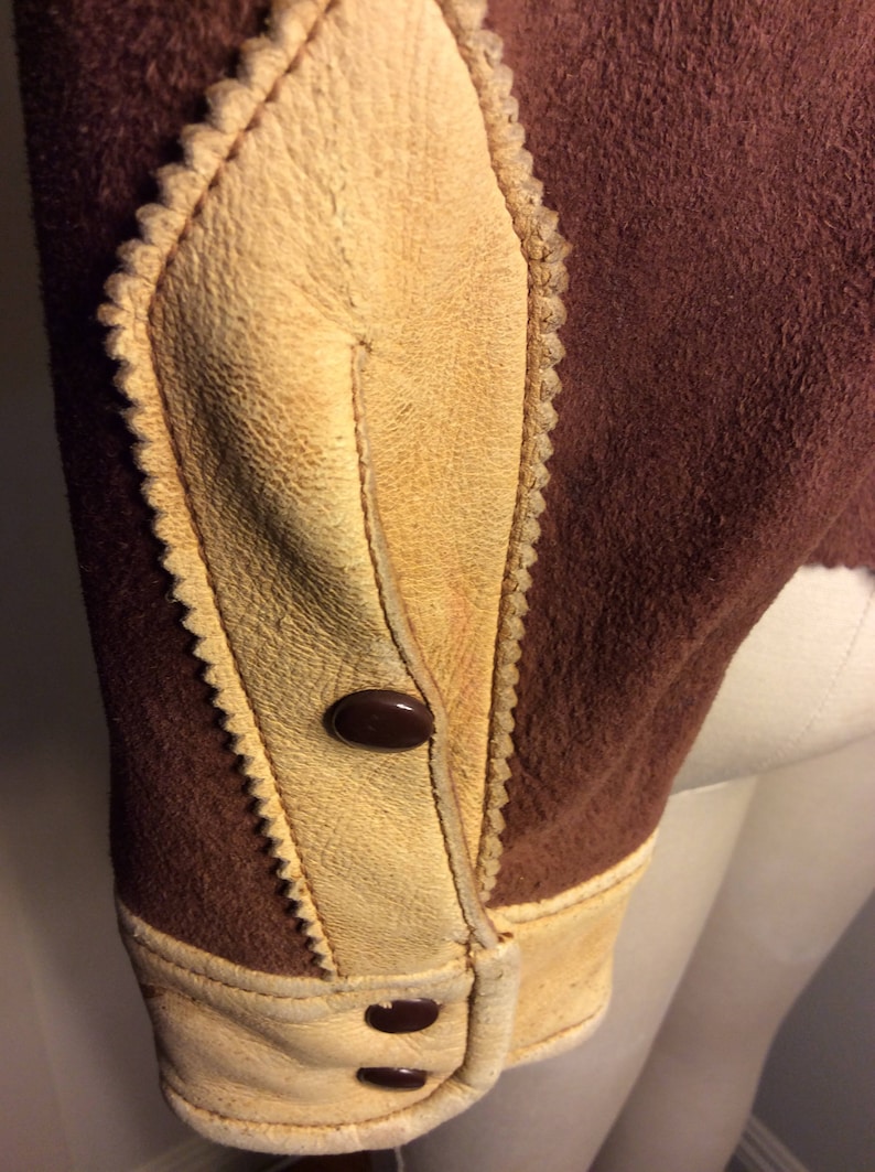 Suede Cowgirl Pullover Lace Front Brown and Cream