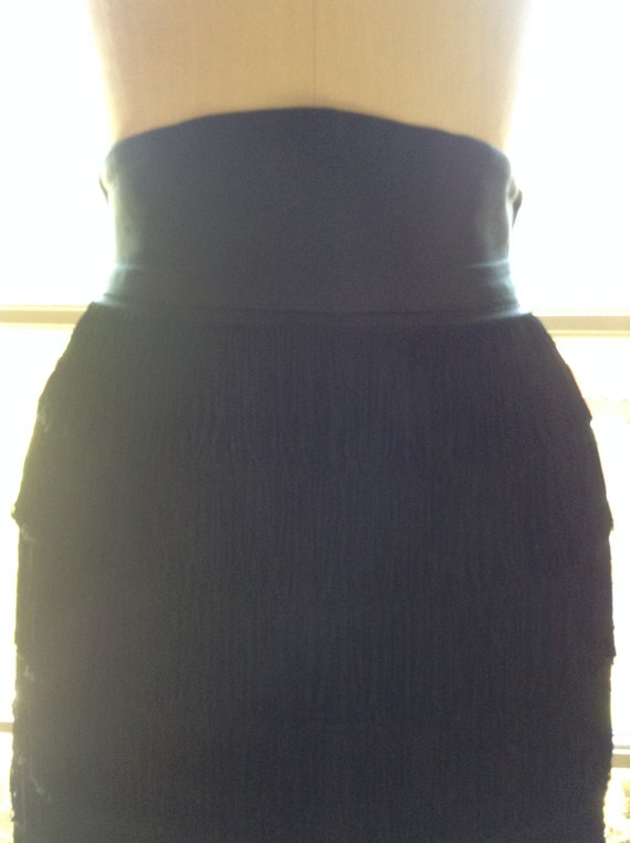 Black Mermaid Fringe Skirt - image 2