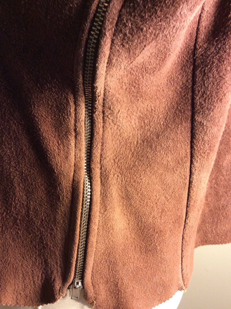 Suede Cowgirl Pullover Lace Front Brown and Cream