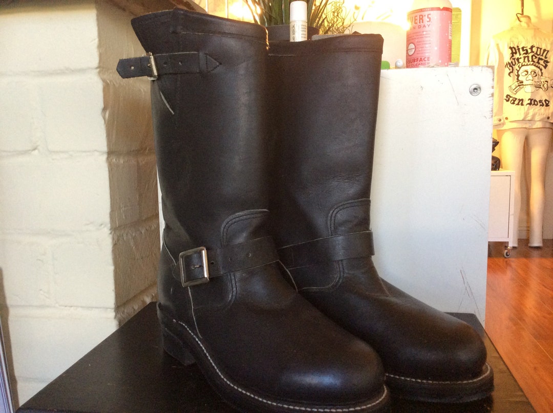 Chippewa Black Leather Engineer Boot Ladies Size 6.5 - Etsy