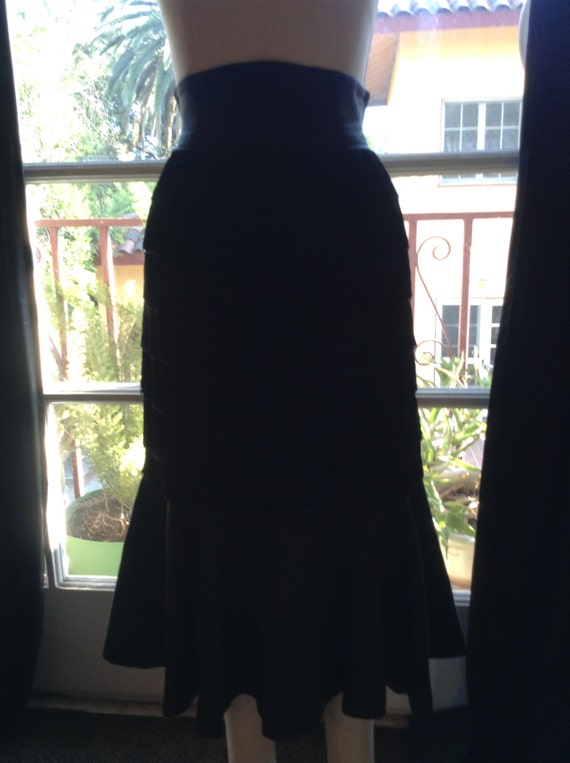 Black Mermaid Fringe Skirt - image 1