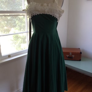 Ruffle Bust Green Cotton Sundress with Matching Bolero Top 26 waist  Small