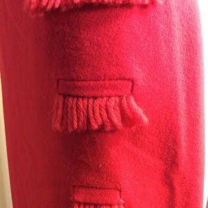 XS Red Wool Pencil Skirt image 2