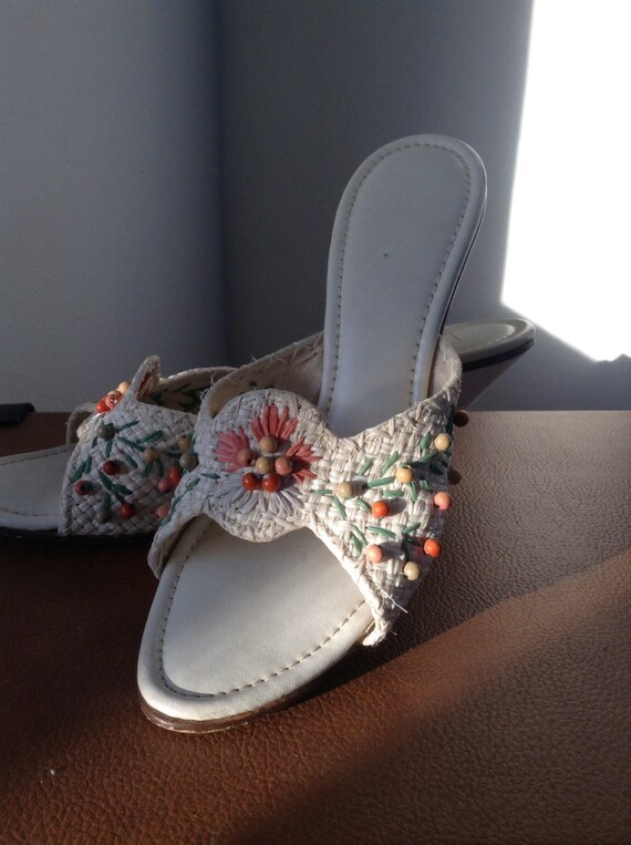 7AA Raffia Slides Tiki Oasis Pool Party Ready! - image 1