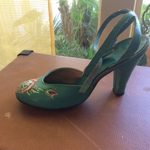 Robins Egg Blue Ankle Strap Baby Doll Toe  Shoes Hand Painted