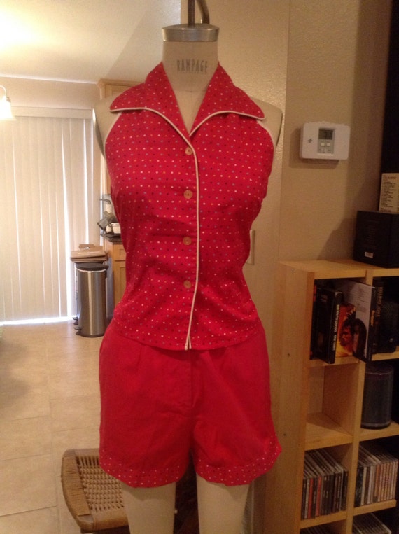 Hot Pink Halter and Shorts Set