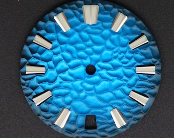 Dial Maker -Hammered Pattern Gradient Blue Dial For Seiko Mod