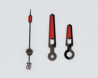 Dial maker -  High Quality Black Hands With Red Lume  for Seiko Mods