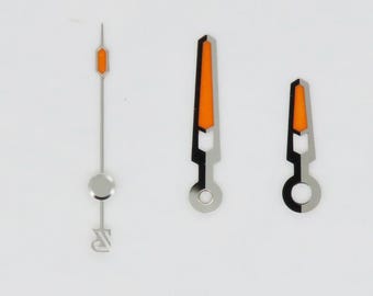 Dial maker -  High Quality Silver Hands With Orange Lume for Seiko Mods