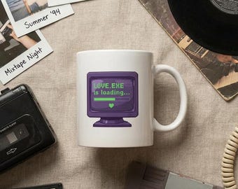 Retro Coffee Mug | Funny Coffee Mug | Gamer Nostalgia Gift for Him Her | Ceramic Birthday Mug | Funny Mug Vintage 90s Geek Gift Geek Coffee