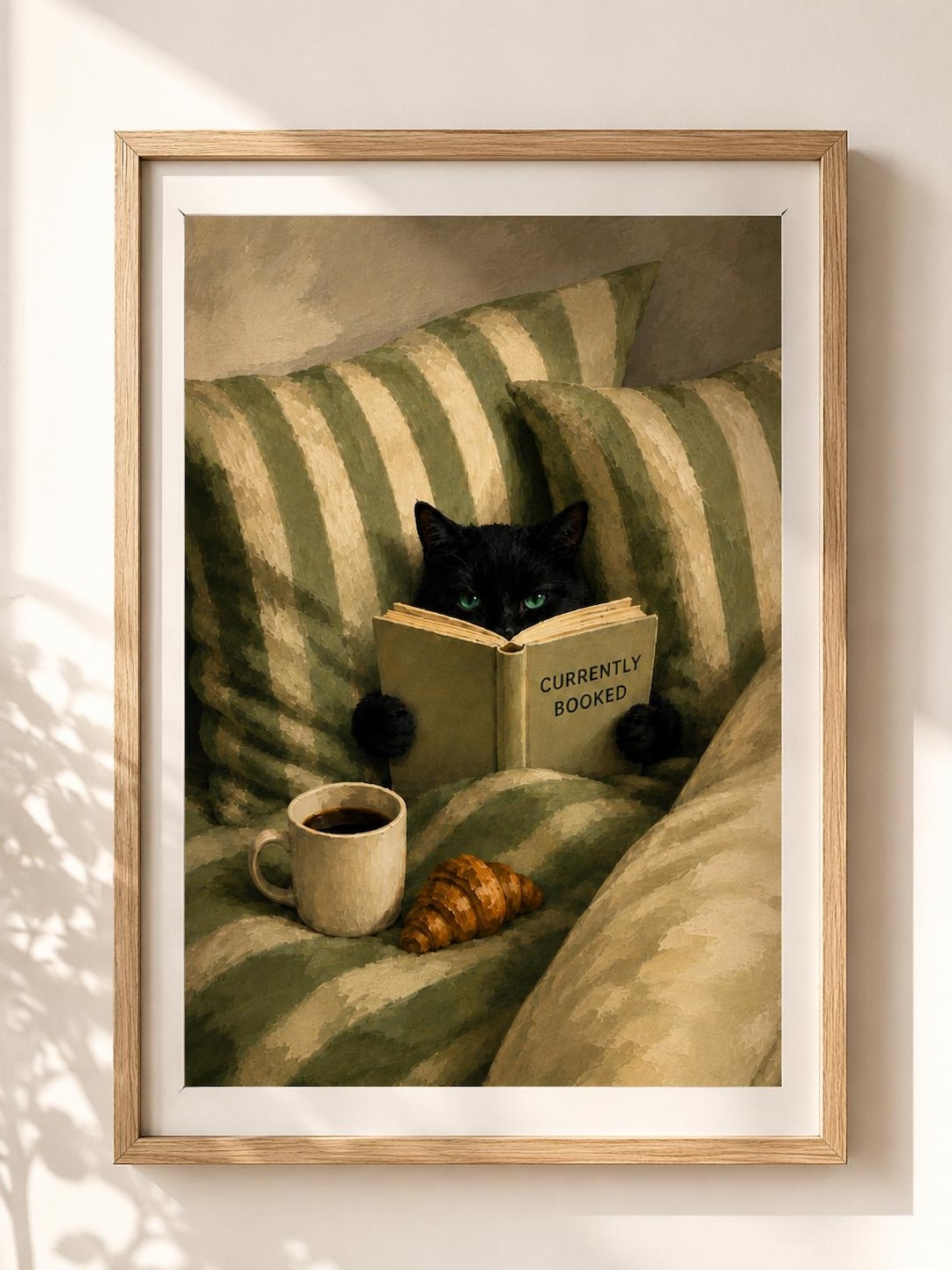 Cottagecore Reading Black Cat Reading Print | Cozy Book Lover Wall Art, Coffee, Cottagecore ...