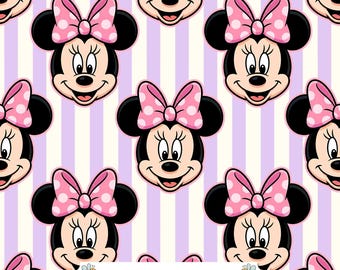 Pink Bow Mouse Digital Paper JPG | Lavender and Cream Stripes with Polka Dot Bows