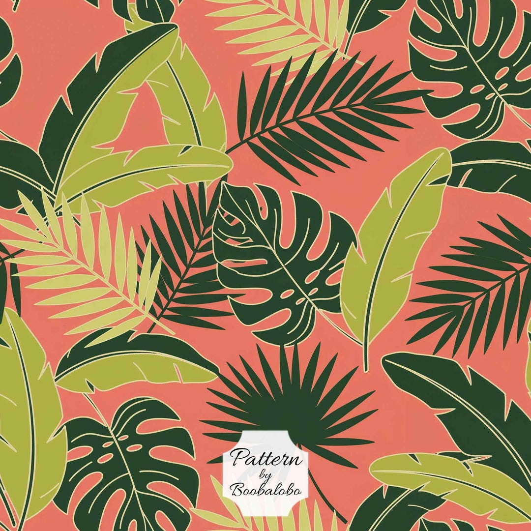 Tropical Leaf Digital Paper | Seamless Botanical Pattern for ...