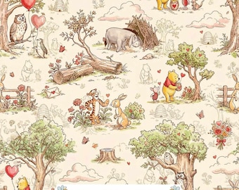 Vintage Love Winnie the Pooh Seamless Pattern for Nursery Crafts | PNG