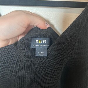 Maeve by Anthropologie ブラック ニット Vネック タンクトップ セーター サイズ L 画像 4