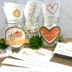 Faith-Based Thanksgiving Gratitude Jar Kit: Printable Cards & Games (PDF)
