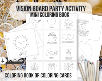 Tablero de visión para fiesta: actividad imprimible - Mini libro para colorear (PDF)