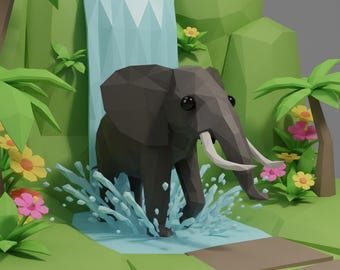 3D Printable Baby Elephant Toy STL | Safari Animal Figurine (Digital File)