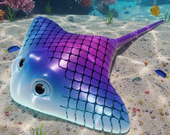 Flexi Articulated Manta Ray STL File | 3D Printable Ocean Toy for Kids | Cute Fidget & Desk Toy