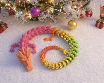 Dragón flexible articulado STL / Juguete antiestrés imprimible en 3D