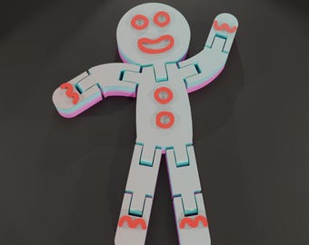 Articulated Man STL File | 3D Printable Cartoon Figure