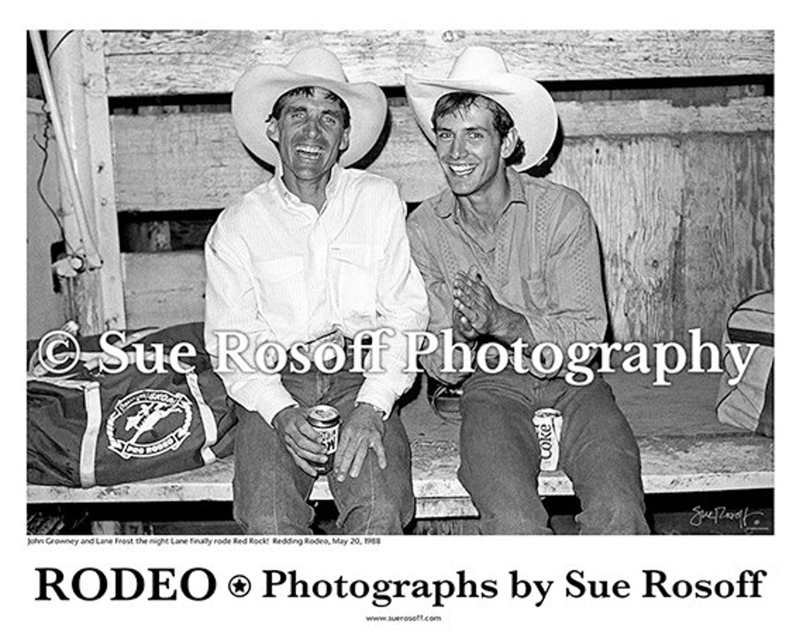 John Growney & Lane Frost at Redding Rodeo the Night That Lane Rode Red