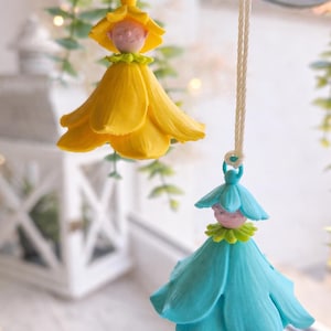 Blumenfee Anhänger Druckdatei (3mf&stl) - Deko, Frühling, Feen mit Gwerbelizenz