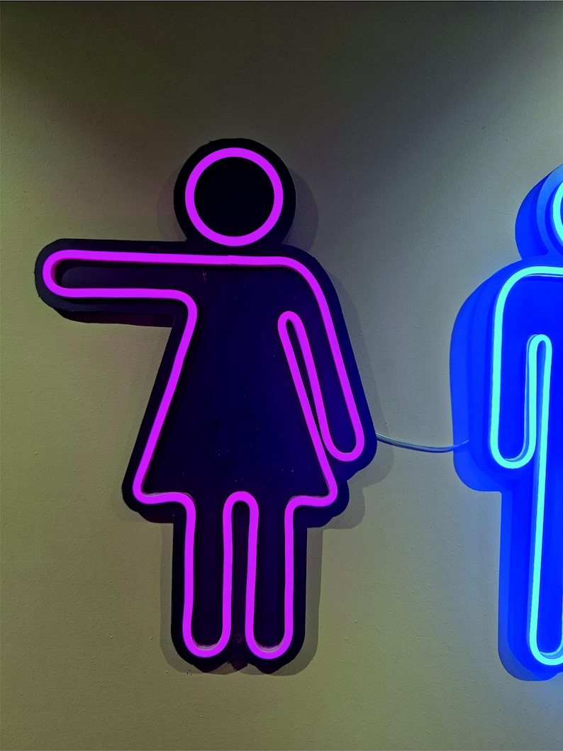 Wc Neon Neon LED WC Sign | Restroom Men Women Direction Light | Decorative ...