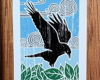 Crow - - an ACEO print from an original digital file by Steve Ince, 2.5 x 3.5 inches
