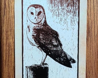Barn Owl ACEO Print: Collectible Art Card (2.5x3.5 in)