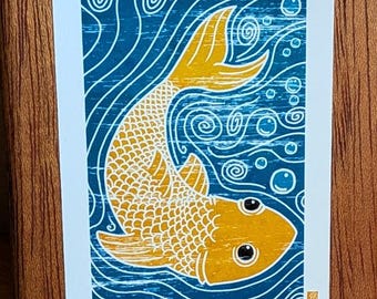 Goldfish - an ACEO print from an original digital file by Steve Ince, 2.5 x 3.5 inches