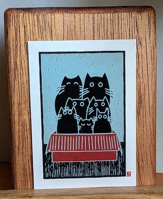Box of Cats ACEO Print: Collectible Cat Art Card (2.5x3.5 inches)