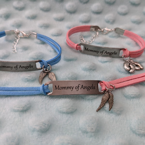 Mommy of Angels Pregnancy & Infant Loss Awareness Bracelet-Miscarry bracelet-SIDS bracelet,