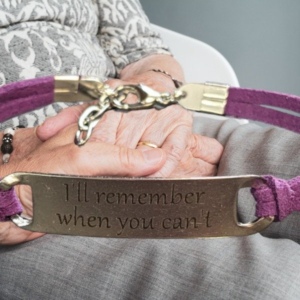 Alzheimer's purple Bracelet - Remember You Always - Awareness Bangle Purple Ribbon Alzheimer's jewelry Alzheimer's awareness