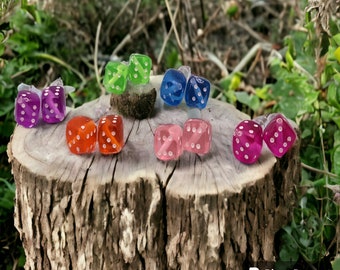 Dice earrings mini dice colored dice stud earrings