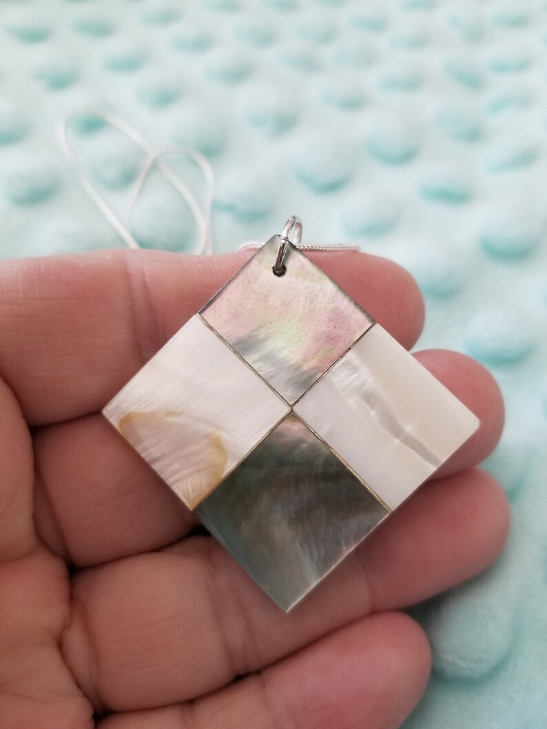 square shell necklace