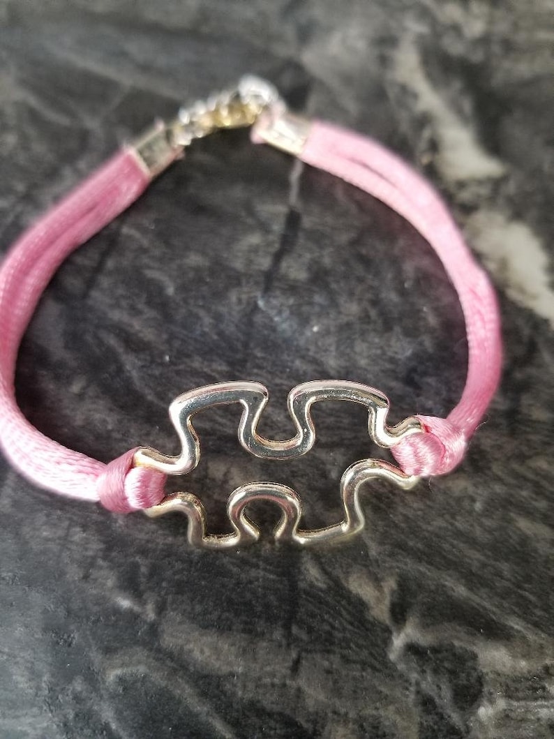Autism Awareness Heart Charm - 'Someone With Autism Loves Me' Puzzle Piece Sterling Silver Plated Charm