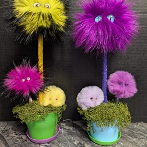 Trouble Tribble Tree: Fun Truffula Tree Inspired Pom Pom Decor-Whimsical Pom Pom Tree - Trouble Tribble Tree Stress Relief Companion